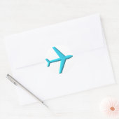 Vliegtuig/Jet Ronde Sticker (Envelop)
