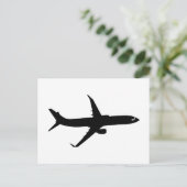Vliegtuig Jetliner Black Flight past kleur aan Briefkaart (Staand voorkant)
