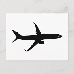 Vliegtuig Jetliner Black Flight past kleur aan Briefkaart