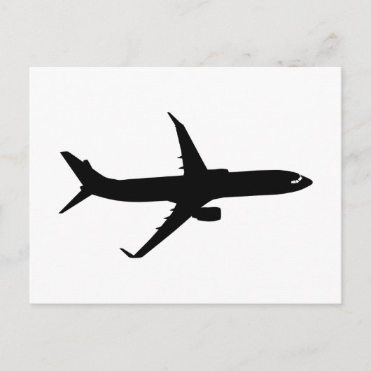 Vliegtuig Jetliner Black Flight past kleur aan Briefkaart (Voorkant)