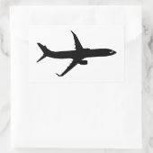 Vliegtuig Jetliner Black Flight past kleur aan Rechthoekige Sticker (Tas)