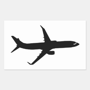 Vliegtuig Jetliner Black Flight past kleur aan Rechthoekige Sticker
