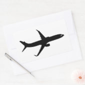 Vliegtuig Jetliner Black Flight past kleur aan Rechthoekige Sticker (Envelop)
