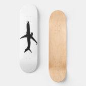 Vliegtuig Jetliner Black Flight past kleur aan Skateboard (Voorkant)