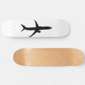 Vliegtuig Jetliner Black Flight past kleur aan Skateboard (Horizontaal)