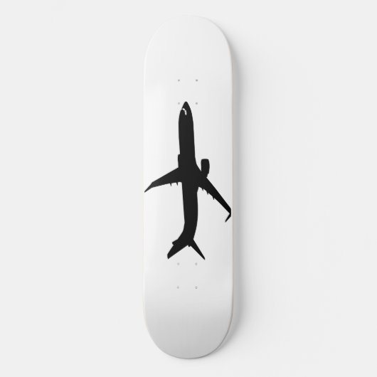 Vliegtuig Jetliner Black Flight past kleur aan Skateboard (Voorkant)
