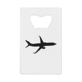 Vliegtuig Jetliner Shadow Flight past Kleur aan Creditkaart Flessenopener (Voorkant)
