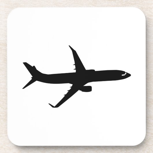 Vliegtuig Jetliner Shadow Flight past Kleur aan Drankjes Onderzetter (Voorkant)
