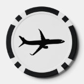 Vliegtuig Jetliner Shadow Flight past Kleur aan Pokerchips (Achterkant)