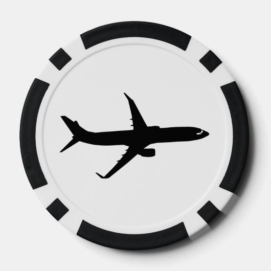 Vliegtuig Jetliner Shadow Flight past Kleur aan Pokerchips (Achterkant)