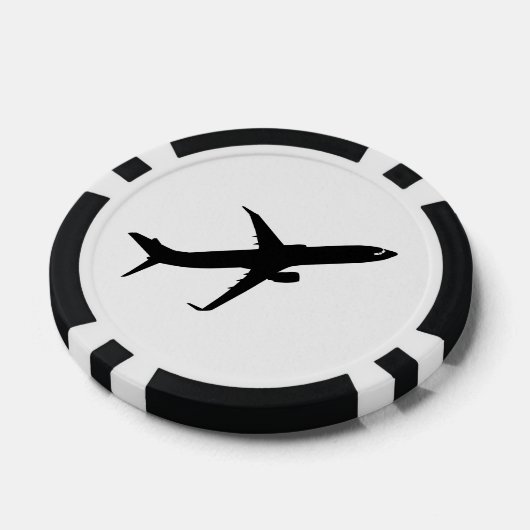 Vliegtuig Jetliner Shadow Flight past Kleur aan Pokerchips (Enkel)