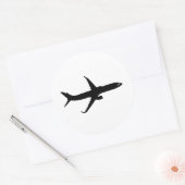 Vliegtuig Jetliner Shadow Flight past Kleur aan Ronde Sticker (Envelop)