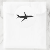 Vliegtuig Jetliner Shadow Flight past Kleur aan Ronde Sticker (Tas)