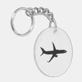 Vliegtuig Jetliner Shadow Flight past Kleur aan Sleutelhanger (Voorkant Links)