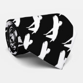 Vliegtuig JetLiner Silhouette Flying Stropdas (Opgerold)