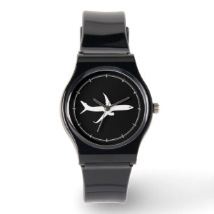 Vliegtuig JetLiner White Silhouette Flying Horloge