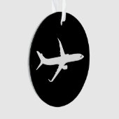 Vliegtuig JetLiner White Silhouette Flying Ornament (voorkant)