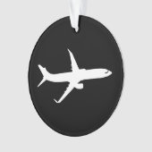 Vliegtuig JetLiner White Silhouette Flying Ornament (voorkant)