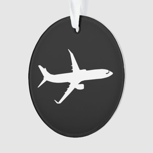 Vliegtuig JetLiner White Silhouette Flying Ornament (voorkant)