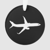 Vliegtuig JetLiner White Silhouette Flying Ornament (voorkant)