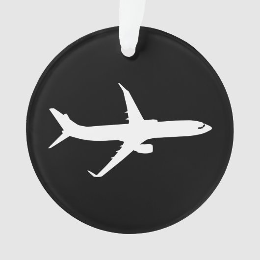 Vliegtuig JetLiner White Silhouette Flying Ornament (voorkant)