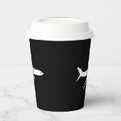 Vliegtuig JetLiner White Silhouette Flying Papieren Bekers (Links)