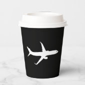 Vliegtuig JetLiner White Silhouette Flying Papieren Bekers (Achterkant)