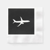 Vliegtuig JetLiner White Silhouette Flying Servetten (Voorkant)