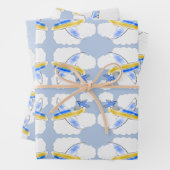 Vliegtuig Jetplane Animated Childrens Inpakpapier Vel (In situ)