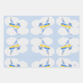 Vliegtuig Jetplane Animated Childrens Inpakpapier Vel (Voorkant 3)