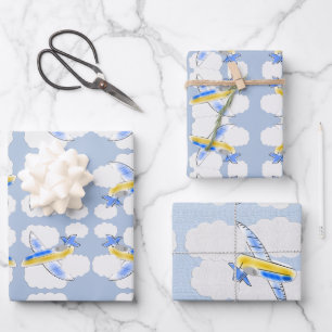 Vliegtuig Jetplane Animated Childrens Inpakpapier Vel