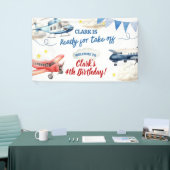 Vliegtuig Jongen 4e Verjaardag Grote Banner (Beurs)