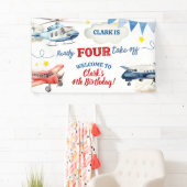 Vliegtuig Jongen 4e Verjaardag Grote Banner (Insitu)