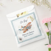  Vliegtuig Jongen Reizen Baby shower Bedankzakje (Gezegeld)