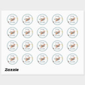 Vliegtuig Jongen Reizen Baby shower Favor Ronde Sticker (Vel)
