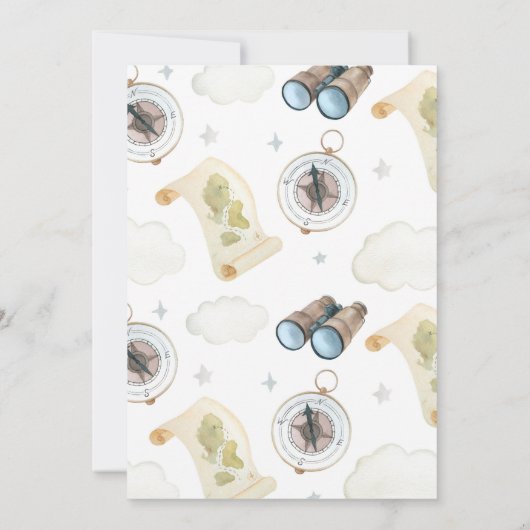  Vliegtuig Jongen Reizen Baby shower Kaart (Achterkant)