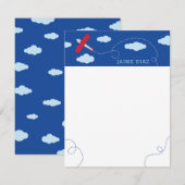 Vliegtuig Jongens Briefpapier Notitiekaartje (Voorkant / Achterkant)