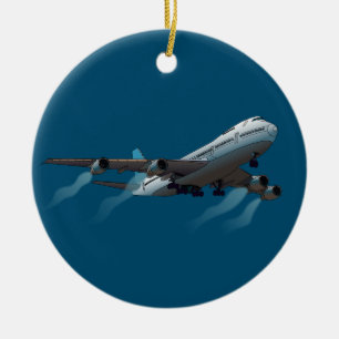 Vliegtuig. Jumbo jet. Keramisch Ornament