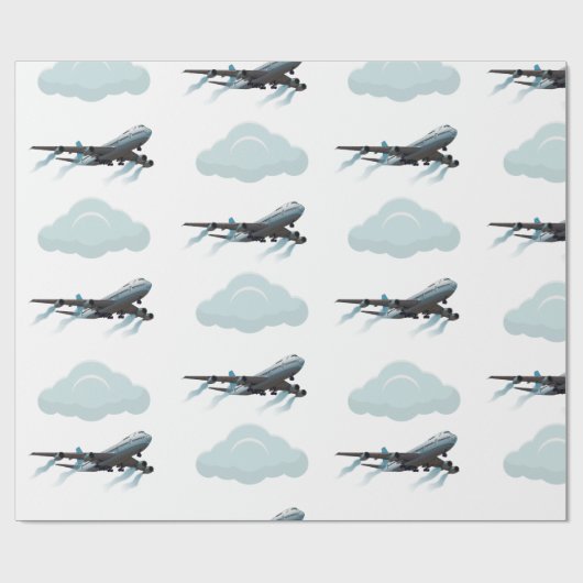 Vliegtuig. Jumbojet. Cadeaupapier (Vlak)