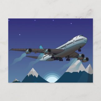 vliegtuig. Jumbojet. Feestdagenkaart