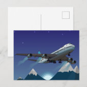 vliegtuig. Jumbojet. Feestdagenkaart (Voorkant / Achterkant)