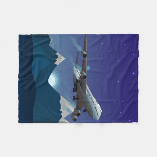 vliegtuig. Jumbojet. Fleece Deken (Voorkant (Horizontaal))
