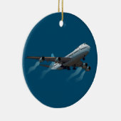 vliegtuig. Jumbojet. Keramisch Ornament (Rechts)