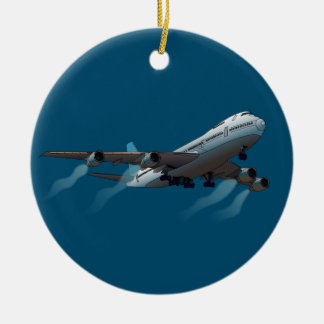 vliegtuig. Jumbojet. Keramisch Ornament