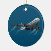 vliegtuig. Jumbojet. Keramisch Ornament (Links)