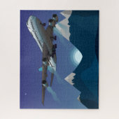 vliegtuig. Jumbojet. Legpuzzel (Verticaal)