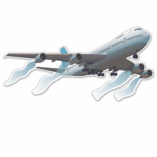 vliegtuig. Jumbojet. Sticker (Voorkant)