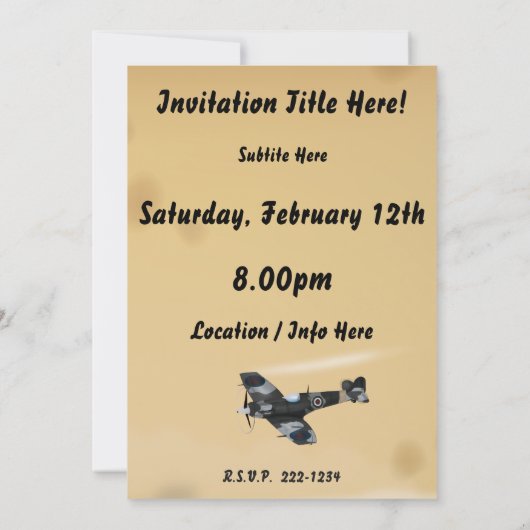 Vliegtuig Kaart (Achterkant)