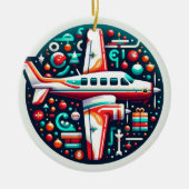 Vliegtuig Kerst Ornament (Voorkant)