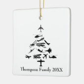 Vliegtuig Kerstboom Cool Vliegwezen Piloot Aangepa Keramisch Ornament (Links)